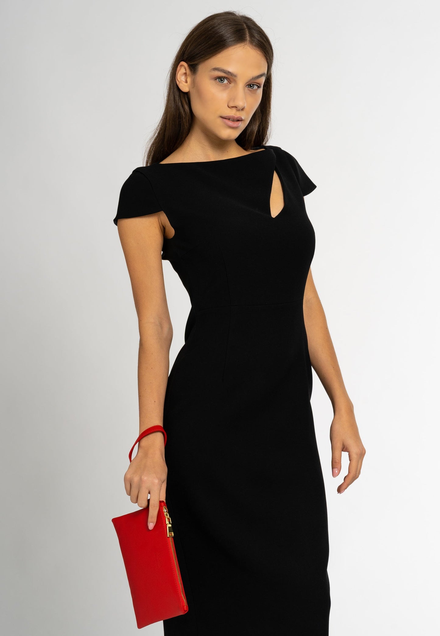 Black Cut Out Neck Dress