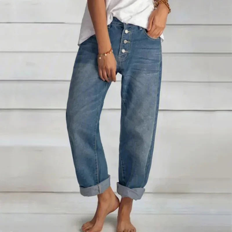 Oversize Women's Denim  Blue high wasted Jeans